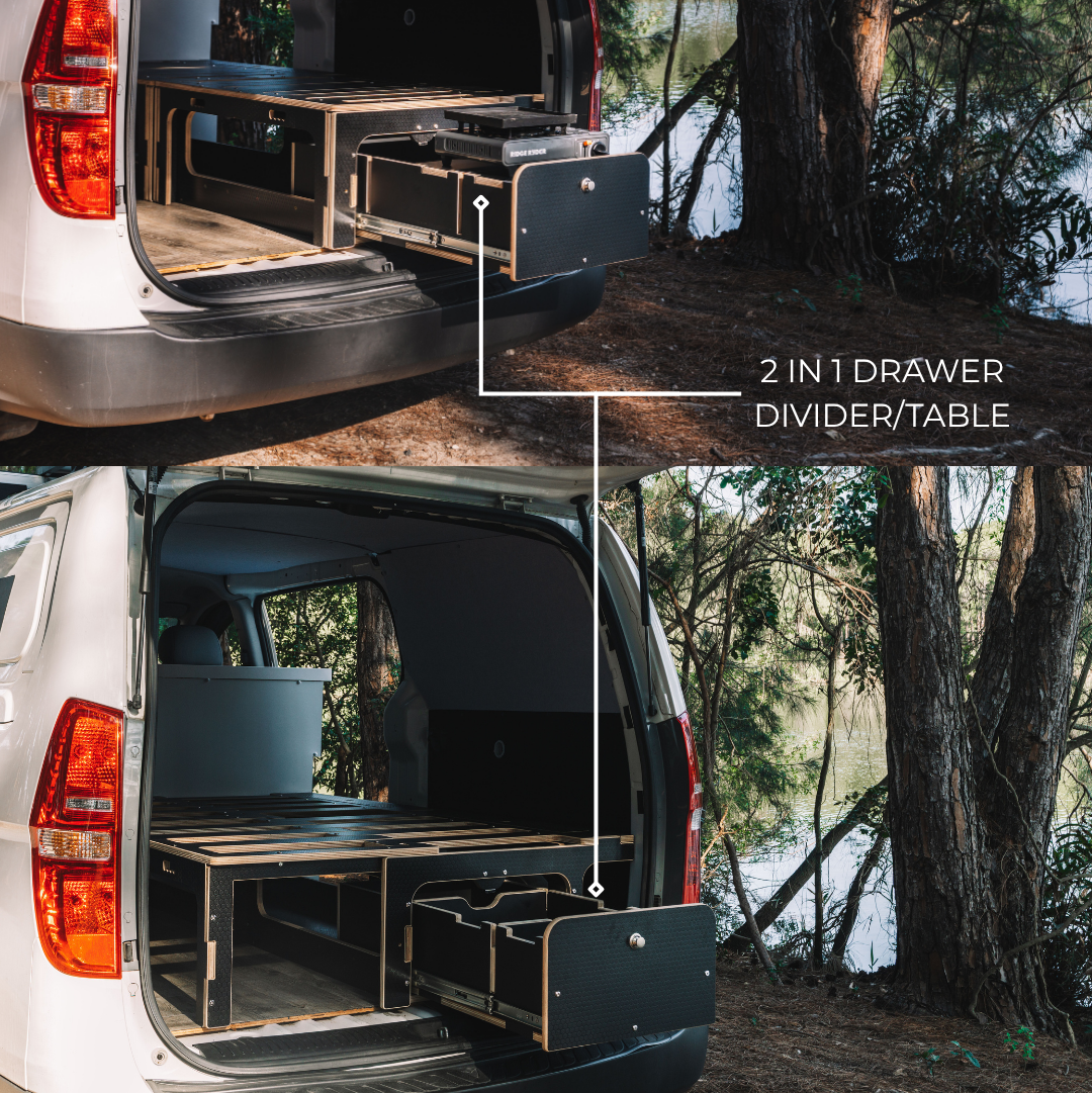 The Bed Box – Slide-Out Van Bed & Storage Kit | BOXED Fitouts